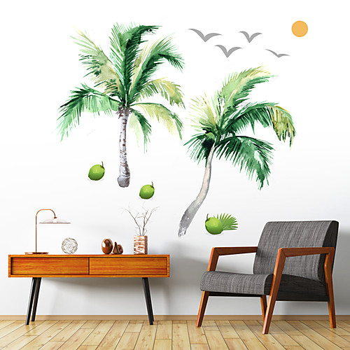 

WallDecals Decor Vinyl DIY Green Tree Leaves Wall Stickers Removable Waterproof Wallpaper Decals Art Easy Peel & Stick for Kids Room Living Room Bedroom 6090CM