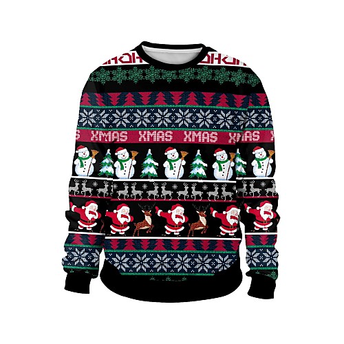 

Men's Women's Pullover Sweatshirt Graphic Ugly Christmas Round Neck Halloween Daily Other Prints Basic Christmas Hoodies Sweatshirts Long Sleeve Black