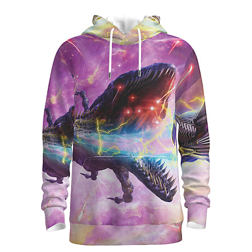 

Men's Daily Pullover Hoodie Sweatshirt Graphic Animal Hooded Basic Hoodies Sweatshirts Long Sleeve Purple