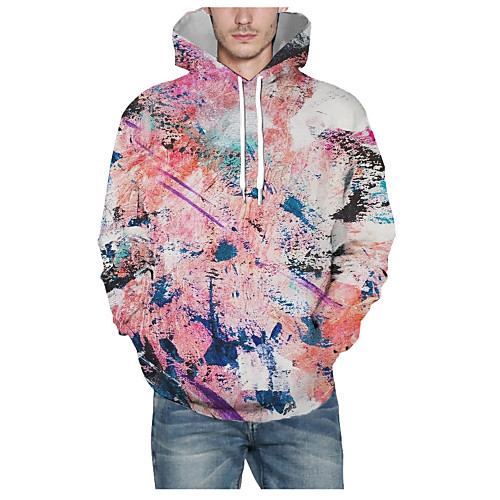 

Men's Daily Pullover Hoodie Sweatshirt 3D Graphic Hooded Basic Hoodies Sweatshirts Long Sleeve Rainbow