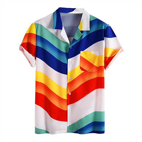 

Men's Shirt Other Prints Graphic Short Sleeve Daily Tops Basic White