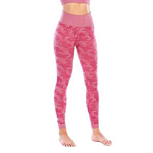 

camo seamless leggings high waist workout leggings for women gym yoga pants (large, pink)