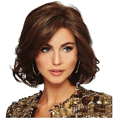 

Synthetic Wig Curly Middle Part Wig Short Brown Synthetic Hair Women's Fashionable Design Party Exquisite Brown