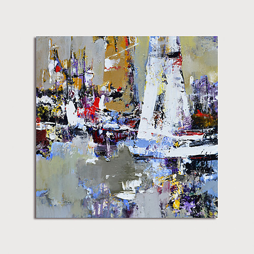 

Oil Painting Hand Painted Square Abstract Landscape Modern Stretched Canvas