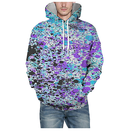 

Men's Daily Pullover Hoodie Sweatshirt 3D Graphic Hooded Basic Hoodies Sweatshirts Long Sleeve Blue