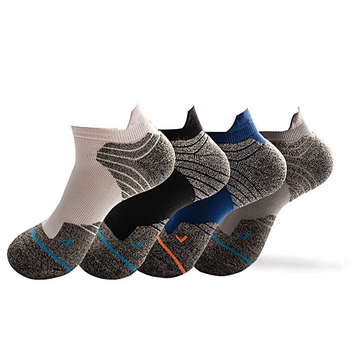 

Compression Socks Athletic Sports Socks 4 Pairs Tab Short Men's Ankle Socks Low Cut Socks Breathable Sweat-wicking Comfortable Gym Workout Basketball Running Skateboarding Sports Geometric Polyester