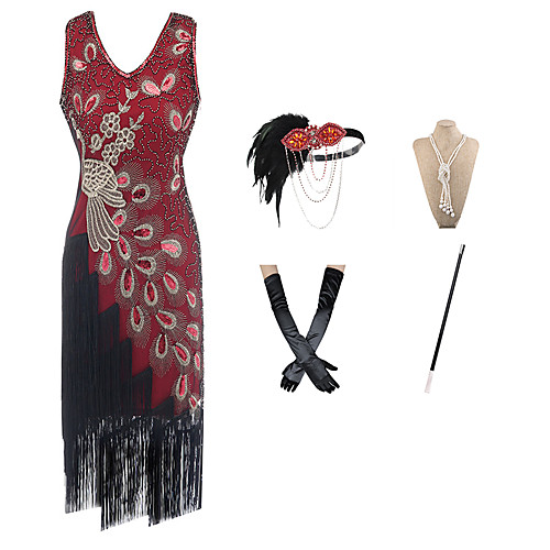 

The Great Gatsby Charleston Dance Costumes 1 Necklace Paillette Women's Party Theme Party Sleeveless Natural Polyester