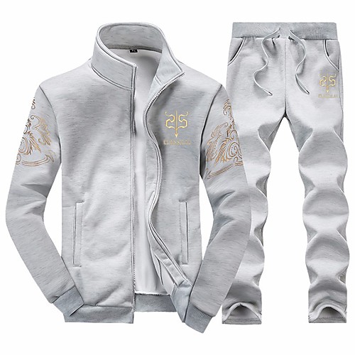 

Men's Embroidered Tracksuit Sweatsuit Jogging Suit Casual Athleisure Long Sleeve Winter Windproof Breathability Wearable Gym Workout Running Walking Jogging Exercise Sportswear Athleisure Wear