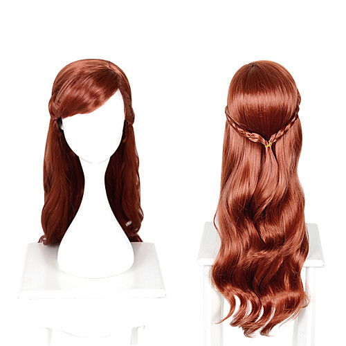 

Cosplay Anna Cosplay Wigs Unisex Side bangs 70 inch Heat Resistant Fiber Matte Brown Adults' Anime Wig