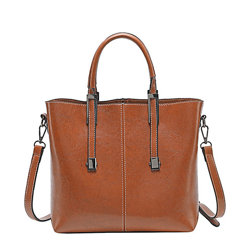 

Women's Bags PU Leather Polyester Satchel Top Handle Bag Daily Office & Career 2021 Handbags Wine Black Brown Gray