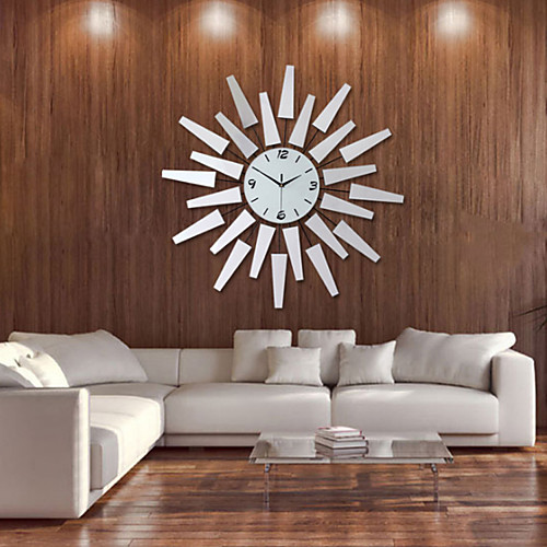 

Modern 29 inch Metal Wall Clock Silver Dial with Arabic ,Non-Ticking Silent Digital Silver Drop Clock Home Decor for Bedroom,Kitchen and Large Areas Space