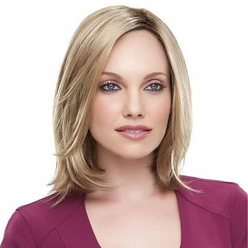 

Synthetic Wig kinky Straight Asymmetrical Wig Short Blonde Synthetic Hair 14 inch Women's Classic Exquisite Comfy Brown