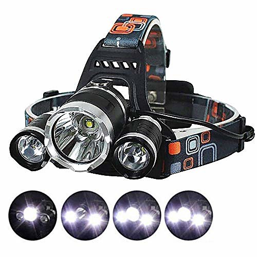 

Headlamps LED Headlight Waterproof Super Bright Emitters 4 Mode with Batteries and Charger Waterproof Super Bright Ultra Light (UL) Camping / Hiking / Caving Cycling / Bike Fishing Black