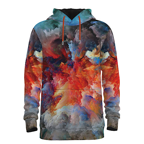 

Men's Pullover Hoodie Sweatshirt Graphic 3D Daily 3D Print Basic Hoodies Sweatshirts Rainbow