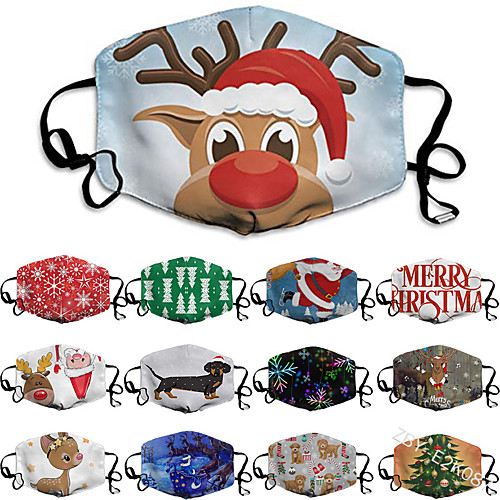 

Washable Digital Printing Men's and Women's Life Christmas Masks Anti-fog Sunscreen and Dust-proof