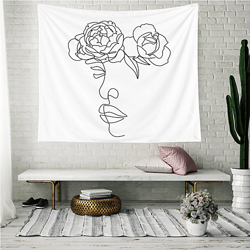 

Wall Tapestry Art Decor Blanket Curtain Picnic Tablecloth Hanging Home Bedroom Living Room Dorm Decoration Polyester Flower People Stick Figure Views