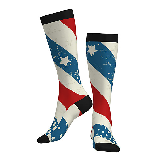 

Compression Socks Long Socks Over the Calf Socks Athletic Sports Socks Cycling Socks Men's Women's Bike / Cycling Breathable Soft Comfortable 1 Pair National Flag Cotton White M L / Stretchy