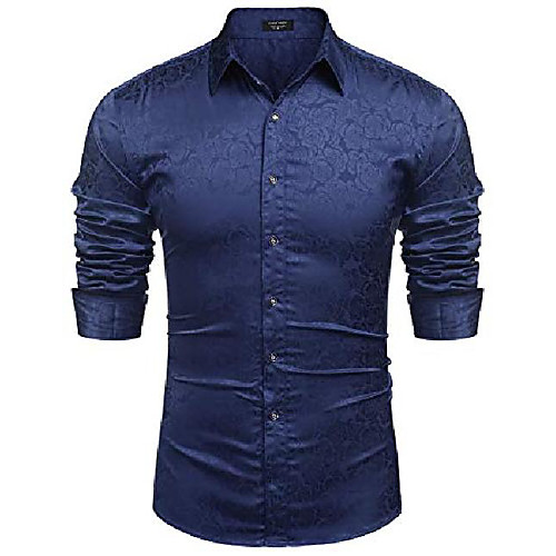 

Men's Shirt Long Sleeve Tops Streetwear Navy Black Blue