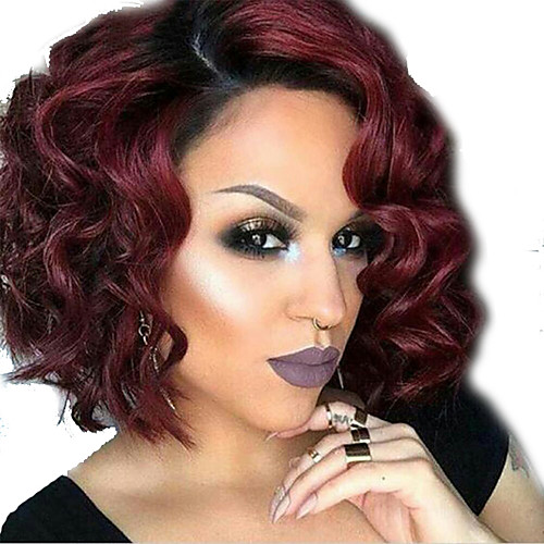

Synthetic Wig Curly Loose Curl Pixie Cut Wig Short Wine Red Synthetic Hair 14 inch Women's Fashionable Design Easy to Carry Cool Burgundy