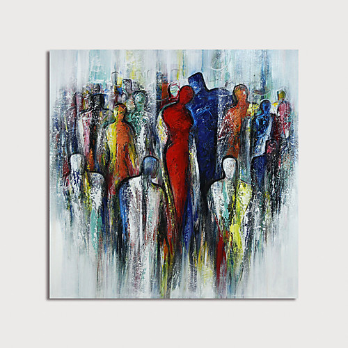 

Oil Painting Hand Painted Square Abstract Modern Stretched Canvas