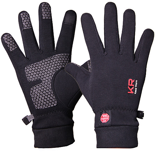 

KORAMAN Winter Winter Gloves Sports Gloves Bike Gloves / Cycling Gloves Mountain Bike MTB Road Bike Cycling Lightweight Windproof Fleece Lining Warm Full Finger Gloves Sports Gloves Dark Grey Black