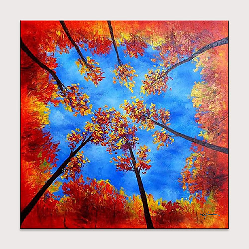 

Oil Painting Hand Painted Square Abstract Landscape Modern Rolled Canvas (No Frame)