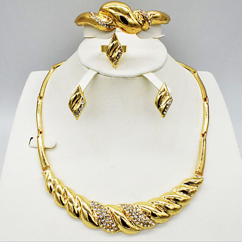 

Women's Clear Synthetic Diamond Bridal Jewelry Sets Simple Basic Elegant Earrings Jewelry Light Yellow / Dark Yellow / Yellow For Wedding Engagement 1 set