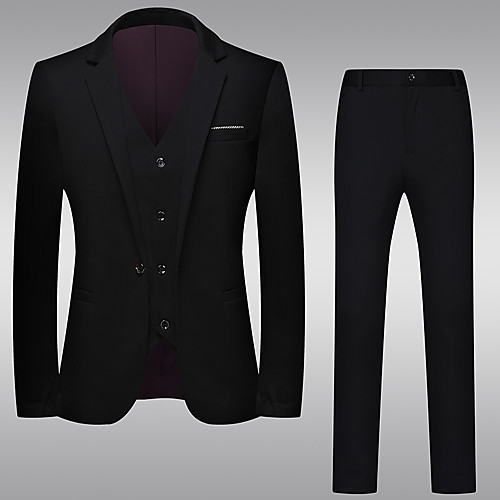 

Tuxedos Standard Fit Notch Single Breasted One-button Polyester Solid Color
