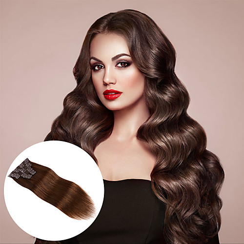 

Clip In Hair Extensions Remy Human Hair 7pcs 7 PCS Pack Straight Natural Hair Extensions