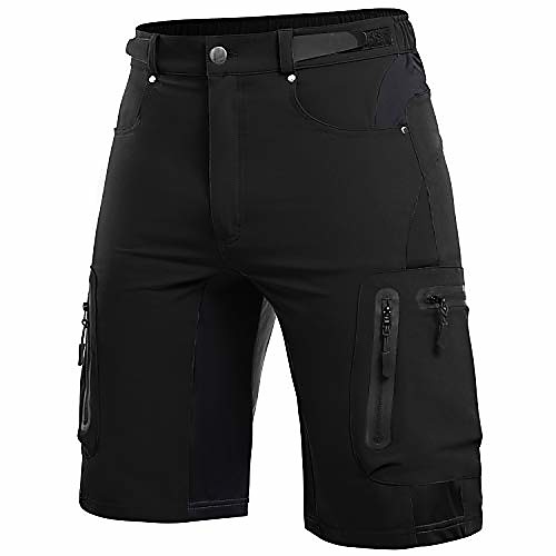 

men's outdoor hiking shorts men quick dry lightweight for climbing - black - x-large
