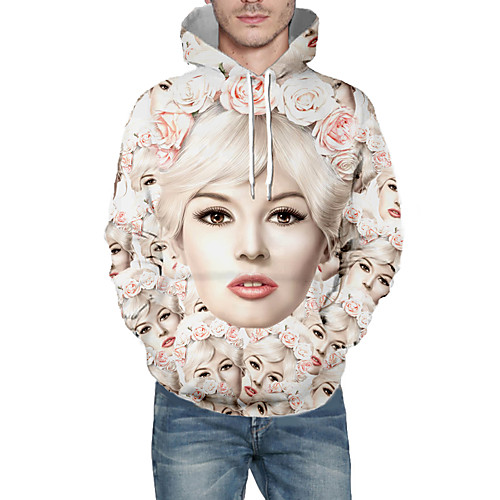 

Men's Pullover Hoodie Sweatshirt Graphic Daily 3D Print Basic Hoodies Sweatshirts Beige