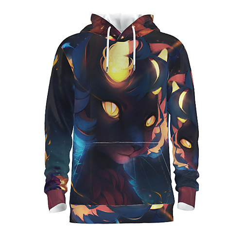 

Men's Pullover Hoodie Sweatshirt Graphic Animal Daily 3D Print Basic Hoodies Sweatshirts Black