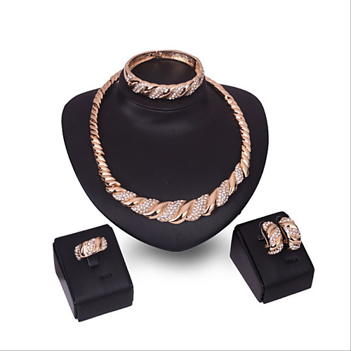 

Women's White Synthetic Diamond Bridal Jewelry Sets Geometrical Simple Basic Elegant Earrings Jewelry Gold For Wedding Engagement 1 set