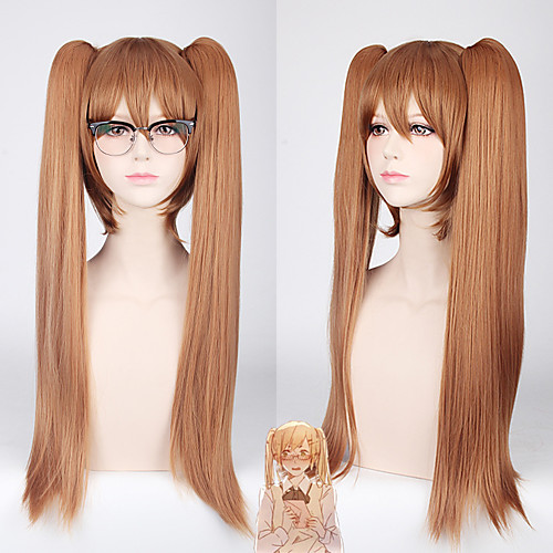 

Cosplay Rosa Kirkland Cosplay Wigs Women's With 2 Ponytails 30 inch Heat Resistant Fiber Straight Brown Teen Anime Wig