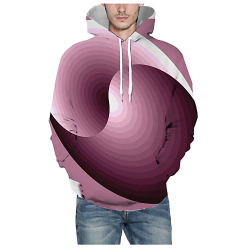 

Men's Daily Pullover Hoodie Sweatshirt Print 3D Graphic Hooded Basic Hoodies Sweatshirts Long Sleeve Purple