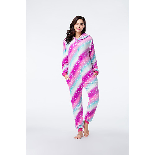 

Adults' Kigurumi Pajamas Unicorn Pony Onesie Pajamas Flannel Fabric Rainbow Cosplay For Men and Women Animal Sleepwear Cartoon Festival / Holiday Costumes