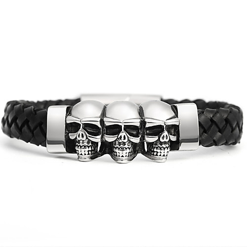 

Personalized Customized Bracelet Titanium Steel Skull Daily irregular 1pcs Silver / Laser Engraving