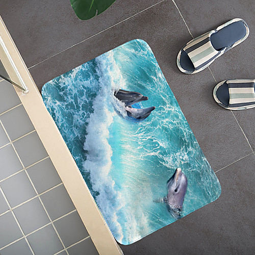 

Dolphins in the big waves Hallway Carpets and Rugs for Bedroom Living Room Carpet Kitchen Bathroom Anti-Slip Floor Mats