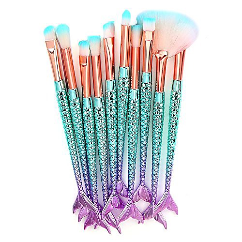 

11pcs make up foundation eyebrow eyeliner blush cosmetic concealer brushes (multicolor)