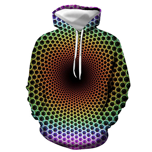 

Men's Pullover Hoodie Sweatshirt Polka Dot Graphic Hooded Daily Going out 3D Print Basic Casual Hoodies Sweatshirts Long Sleeve Rainbow
