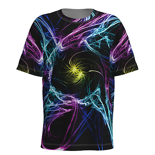 

Men's T shirt 3D Printing Graphic 3D Short Sleeve Christmas Tops Basic Blue