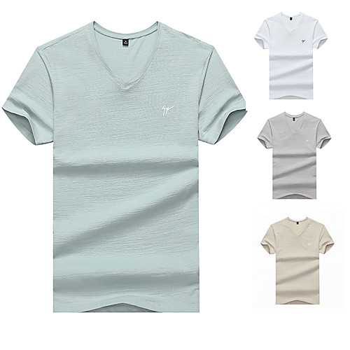 

Men's Tee / T-shirt Seamless Pure Color V Neck Spandex Cotton Solid Color Sport Athleisure T Shirt Top Short Sleeves Breathable Moisture Wicking Sweat Out Comfortable Plus Size Everyday Use Casual