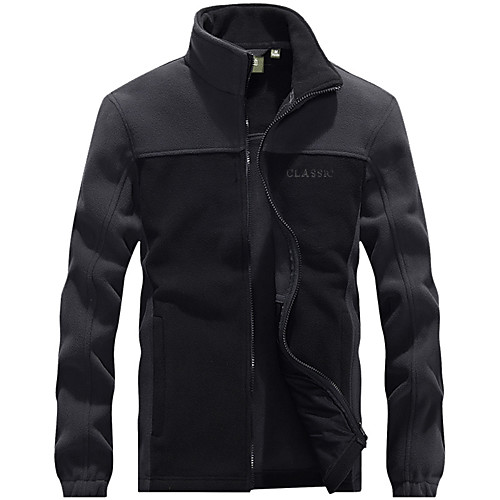 

Men's Color Block Winter Jacket Holiday 100% Polyester Coat Tops Male black