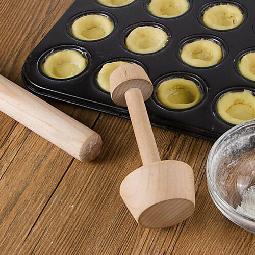 

Wooden Tart Tamper Double Side Pastry Pusher 1 Pc