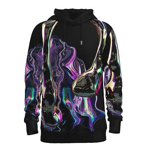 

Men's Pullover Hoodie Sweatshirt Graphic 3D Daily 3D Print Basic Hoodies Sweatshirts Black