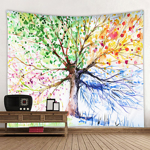 

Oil Painting Style Wall Tapestry Art Decor Blanket Curtain Hanging Home Bedroom Living Room Decoration Life Tree