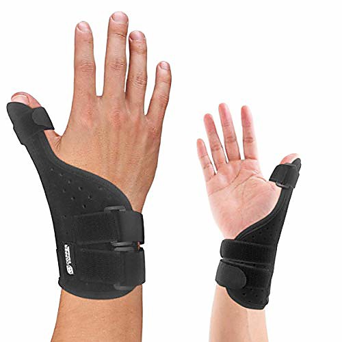 

long thumb brace - guaranteed highest copper thumb spica splint for arthritis, tendonitis. for both right hand and left hand. wrist, hands, and thumb stabilizer and immobilizer