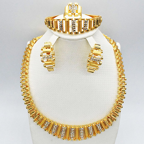 

Women's Clear Synthetic Diamond Bridal Jewelry Sets Simple Basic Elegant Earrings Jewelry Light Yellow / Dark Yellow / Yellow For Wedding Engagement 1 set