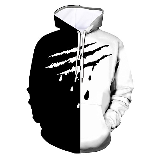 

Men's Pullover Hoodie Sweatshirt Graphic Daily Going out 3D Print Casual Hoodies Sweatshirts Black Red