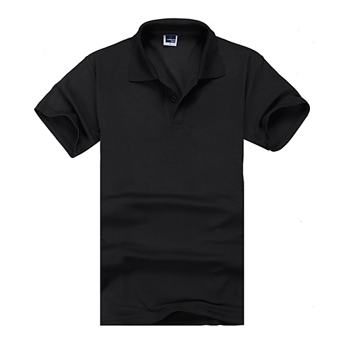 

Men's Polo non-printing Solid Colored Short Sleeve Daily Tops Cotton White Black Red